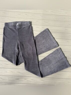 Aerie Sz S Long Grey Velvet High Rise Flare Leggings
